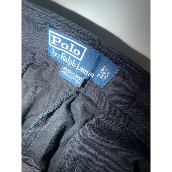 Polo Ralph Lauren Prospect Pant Mens 33x32 Black Cotton Chino Flat Front Trouser - Picture 4 of 9